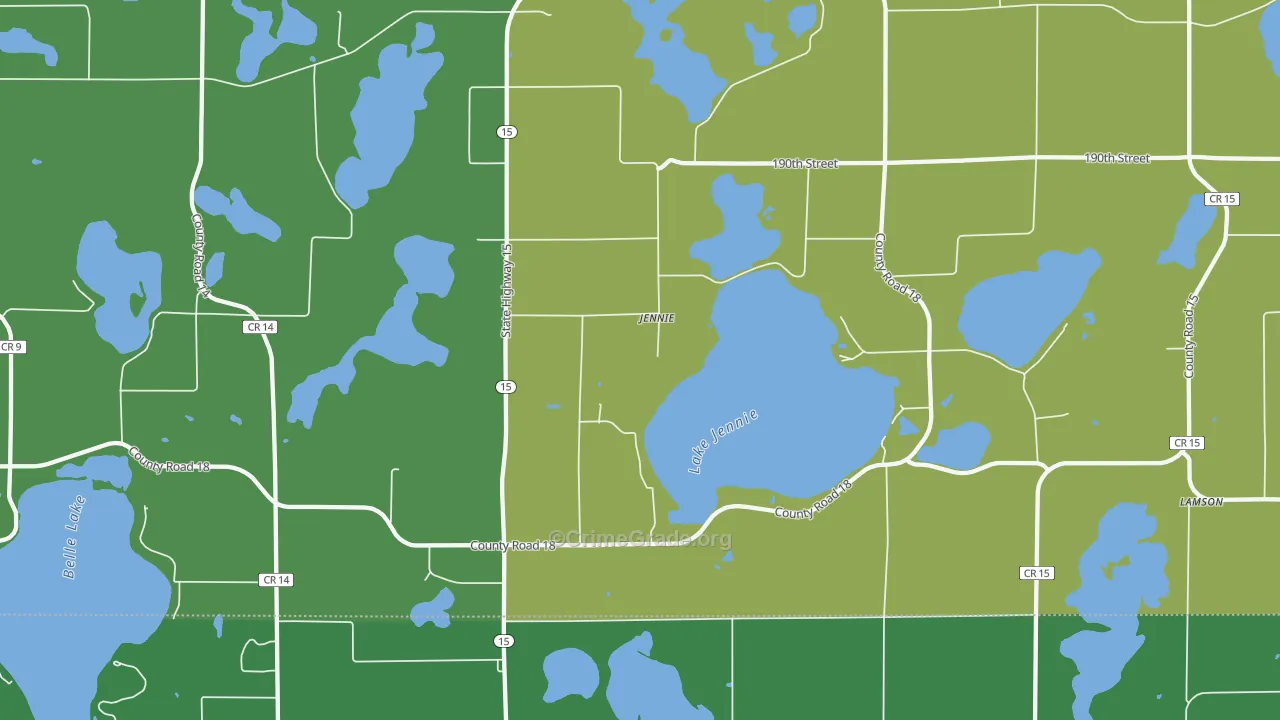 Jennie, MN Map of Vandalism Rates