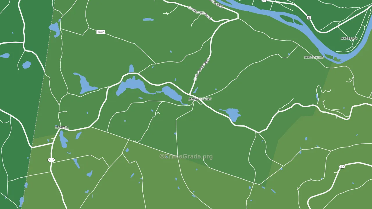 Jenningsville, PA Map of Vandalism Rates