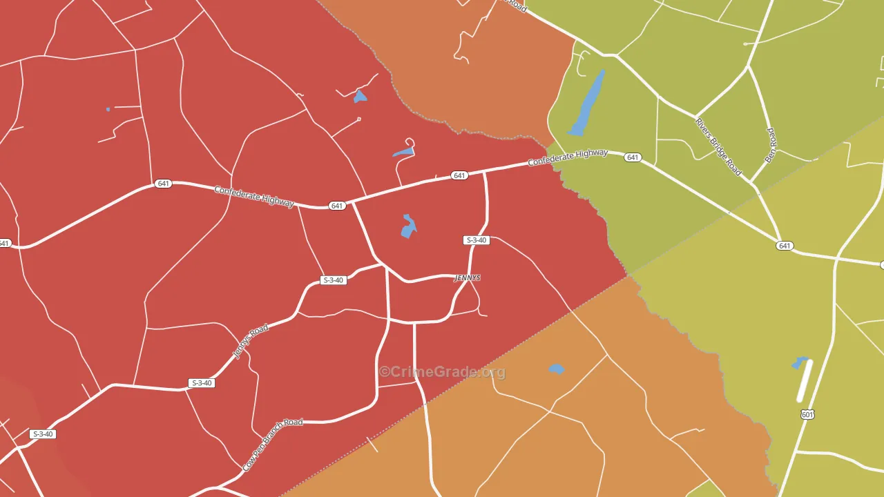 Jennys, SC Map of Vandalism Rates