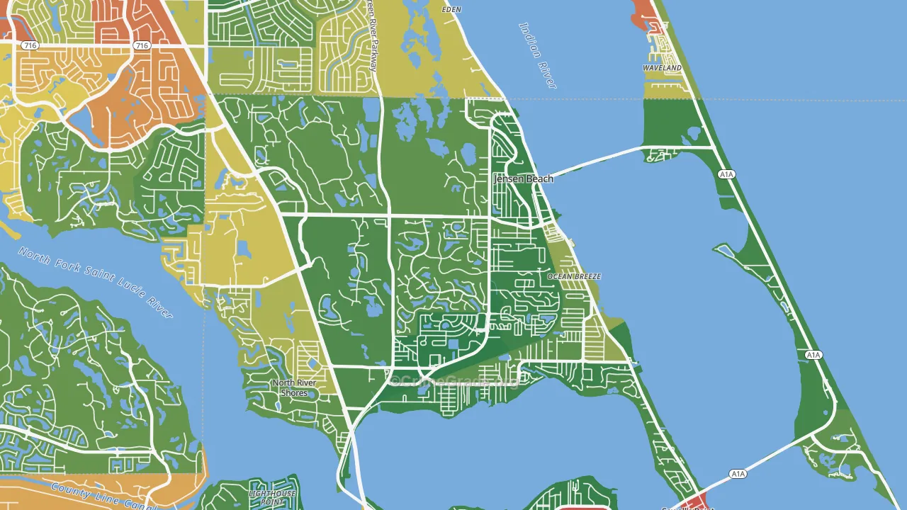 Jensen Beach, FL Map of Vandalism Rates