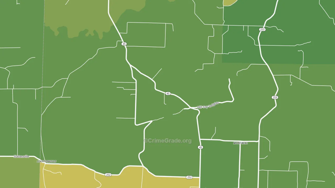 Jenson, AR Map of Vandalism Rates
