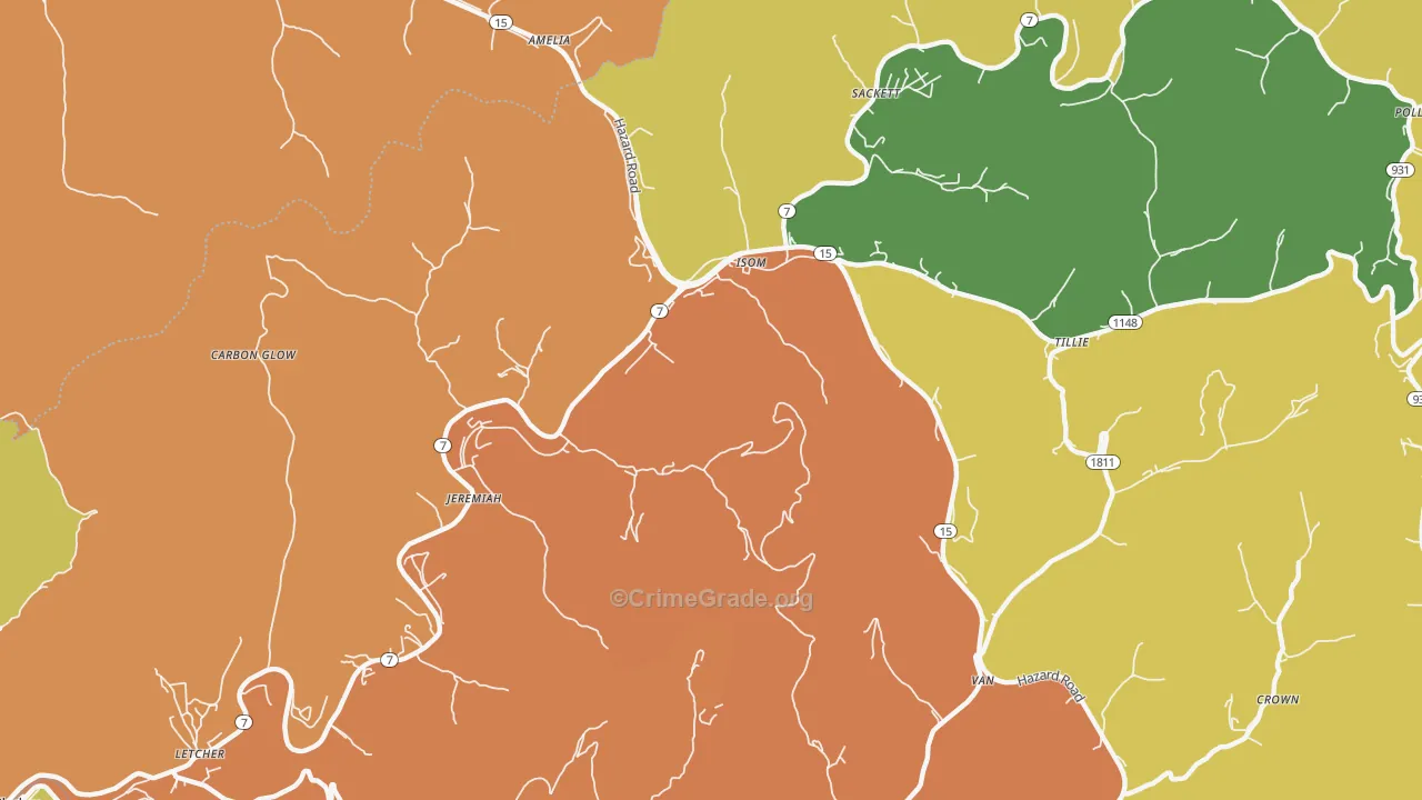 Jeremiah, KY Map of Vandalism Rates