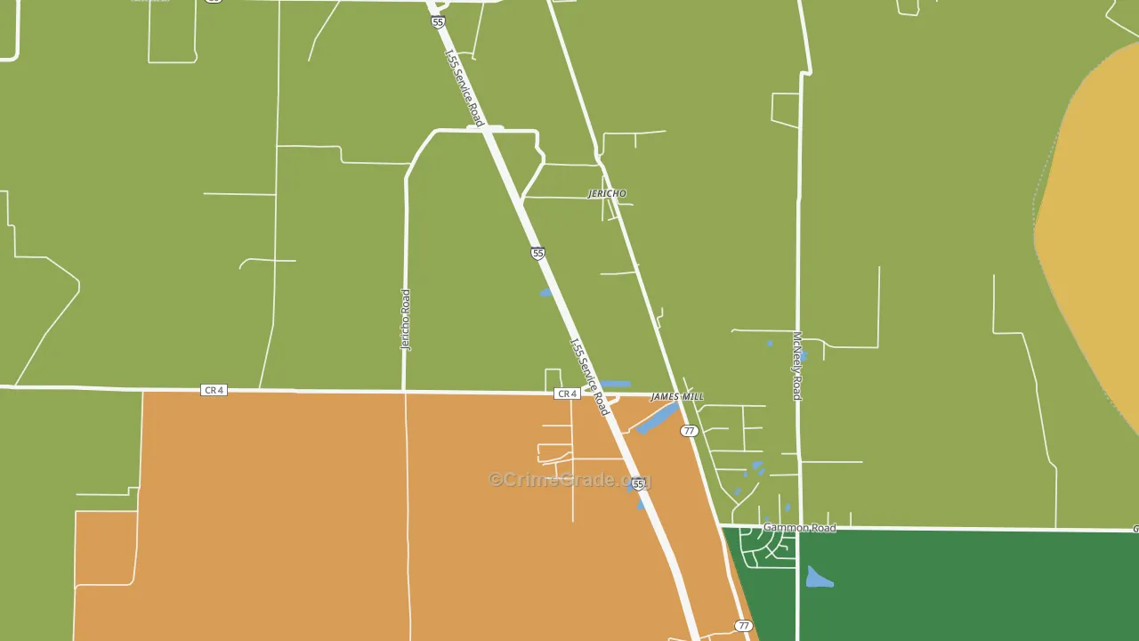 Jericho, AR Map of Vandalism Rates