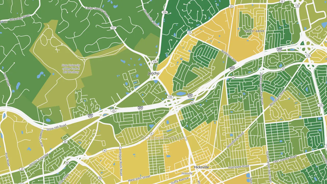 Jericho, NY Map of Vandalism Rates