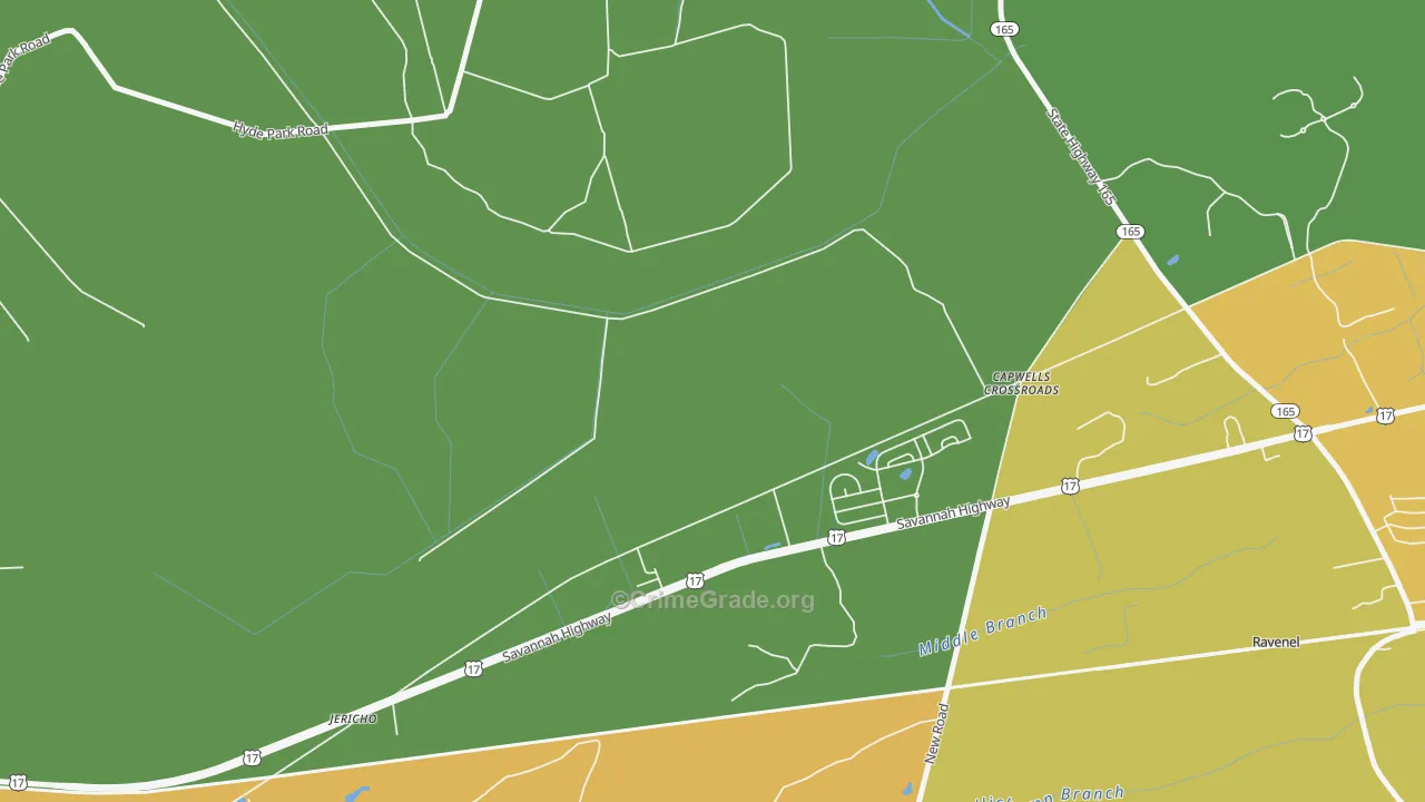 Jericho, SC Map of Vandalism Rates