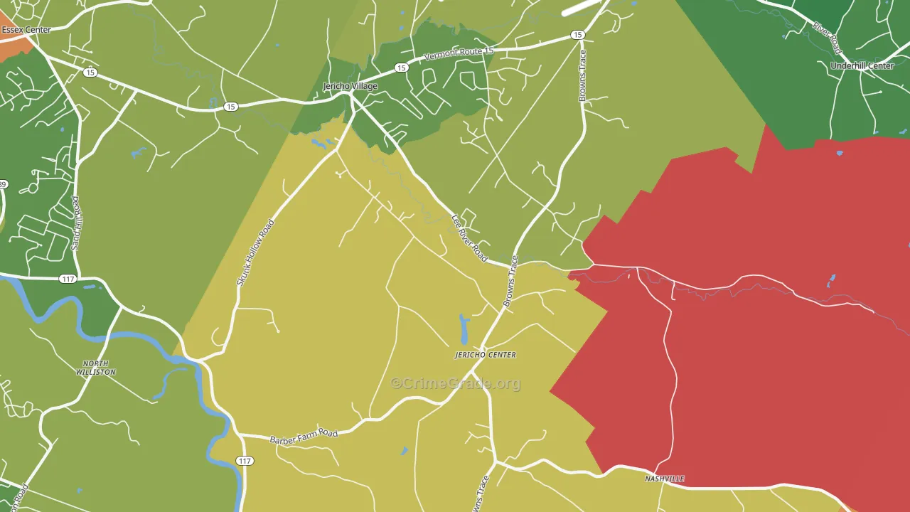Jericho, VT Map of Vandalism Rates