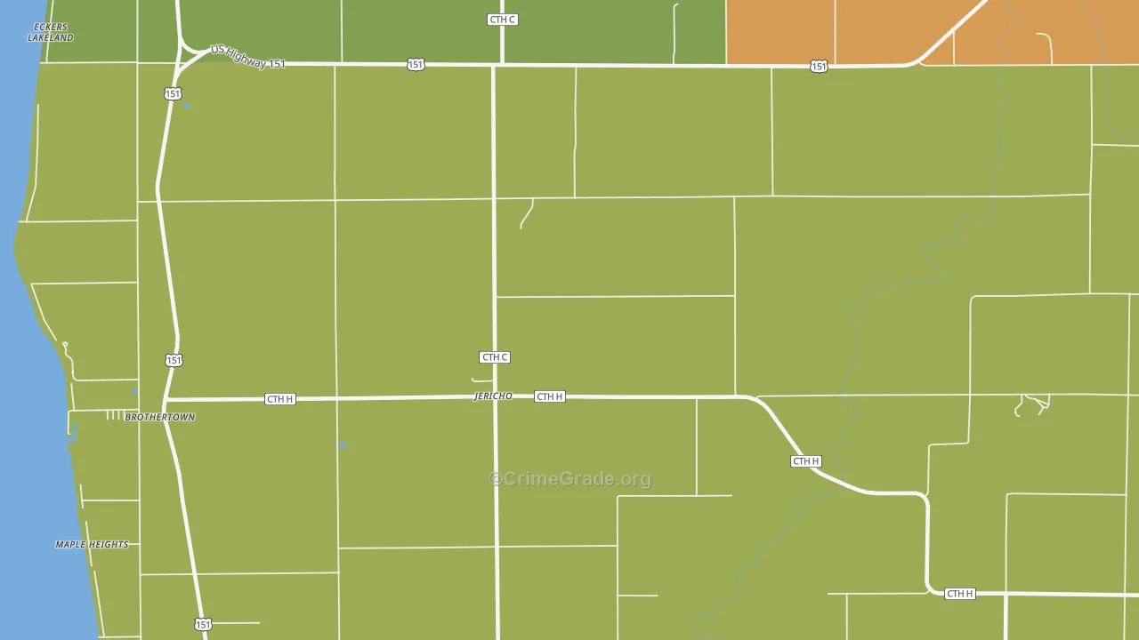 Jericho, WI Map of Vandalism Rates
