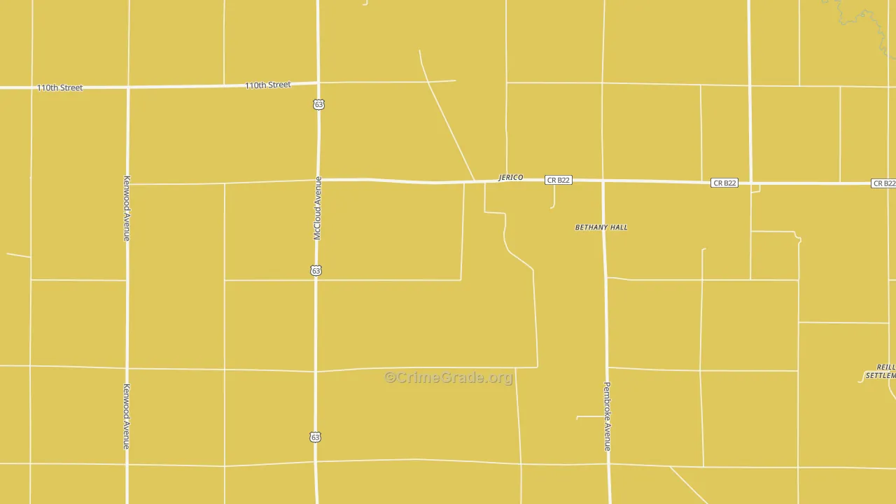 Jerico, IA Map of Vandalism Rates