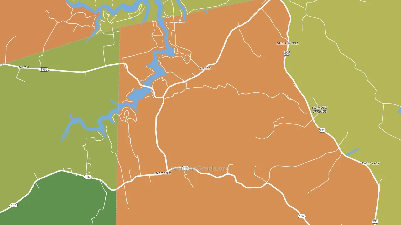 Jerico, KY Map of Vandalism Rates