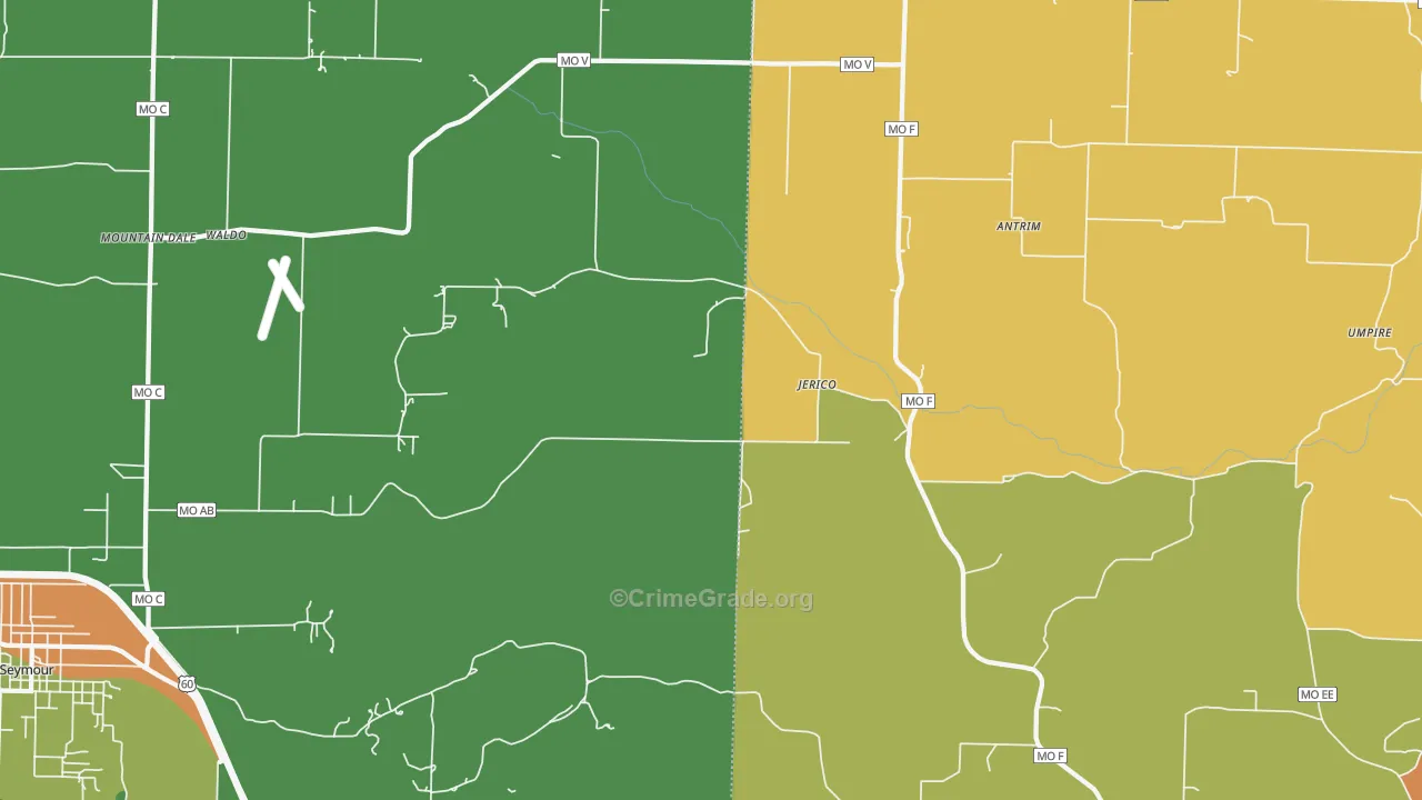 Jerico, MO Map of Vandalism Rates
