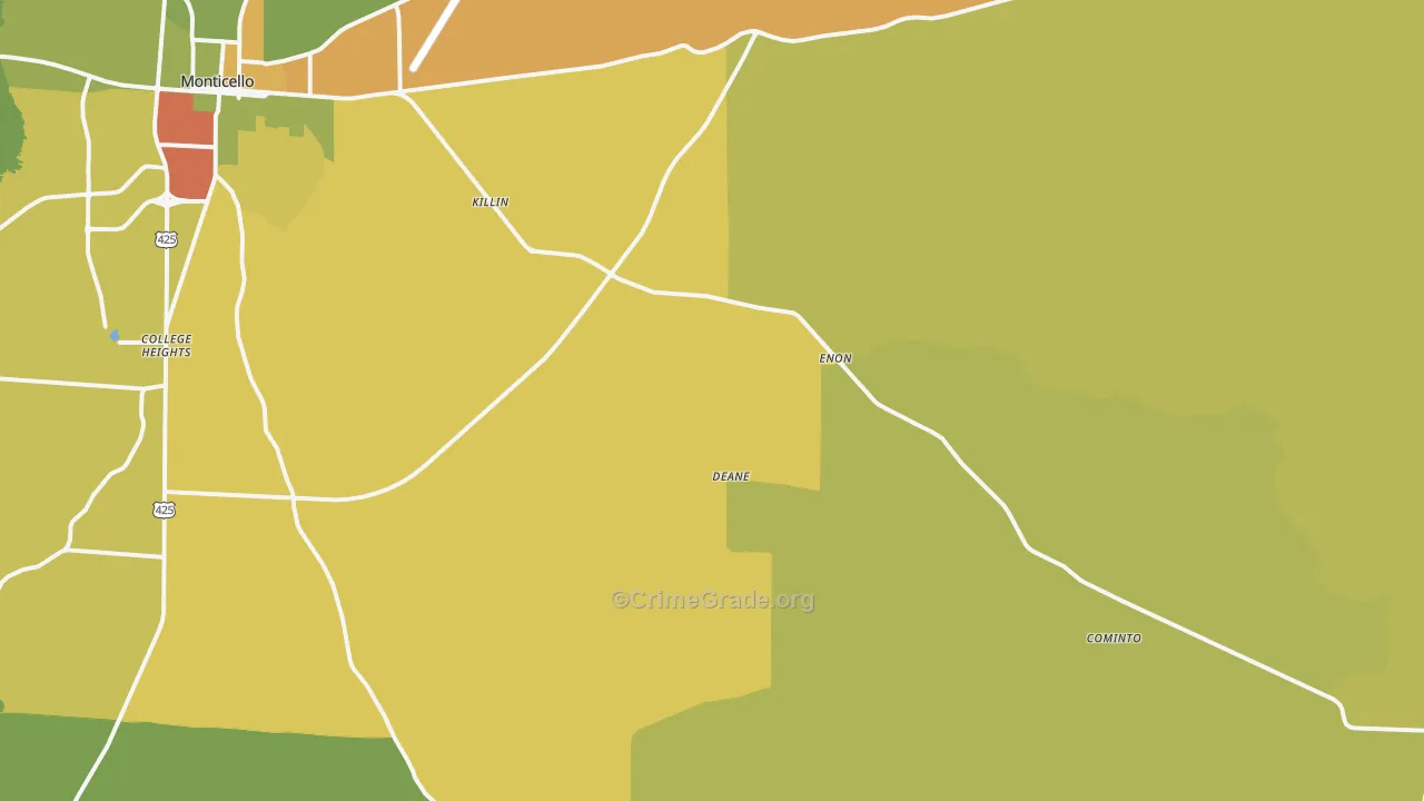 Jerome, AR Map of Vandalism Rates