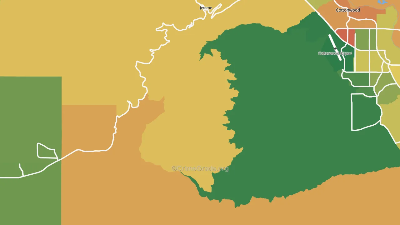 Jerome, AZ Map of Vandalism Rates