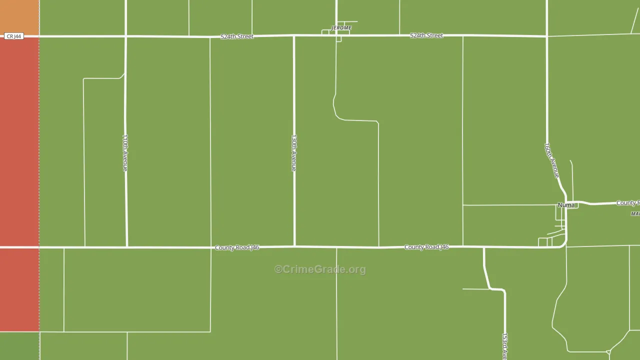 Jerome, IA Map of Vandalism Rates
