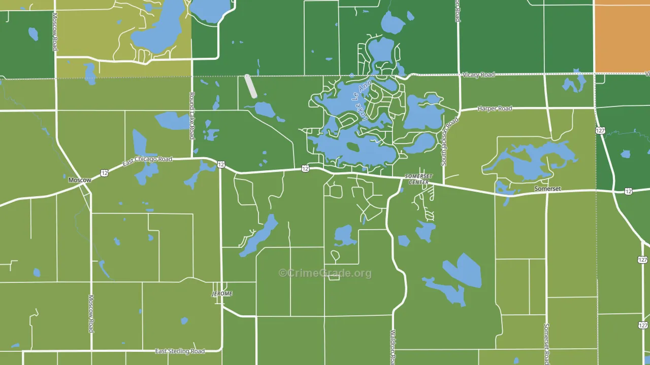 Jerome, MI Map of Vandalism Rates
