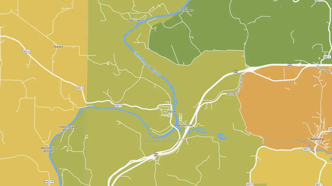 Jerome, MO Map of Vandalism Rates