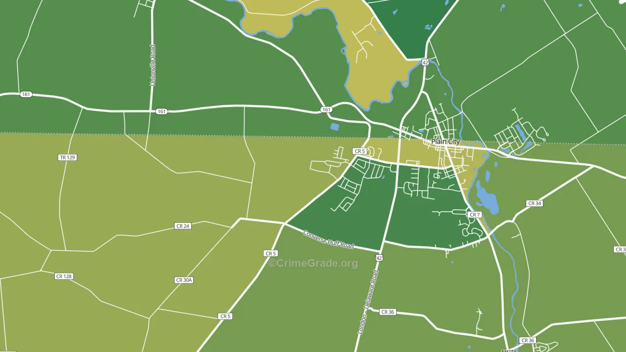 Jerome, OH Map of Vandalism Rates