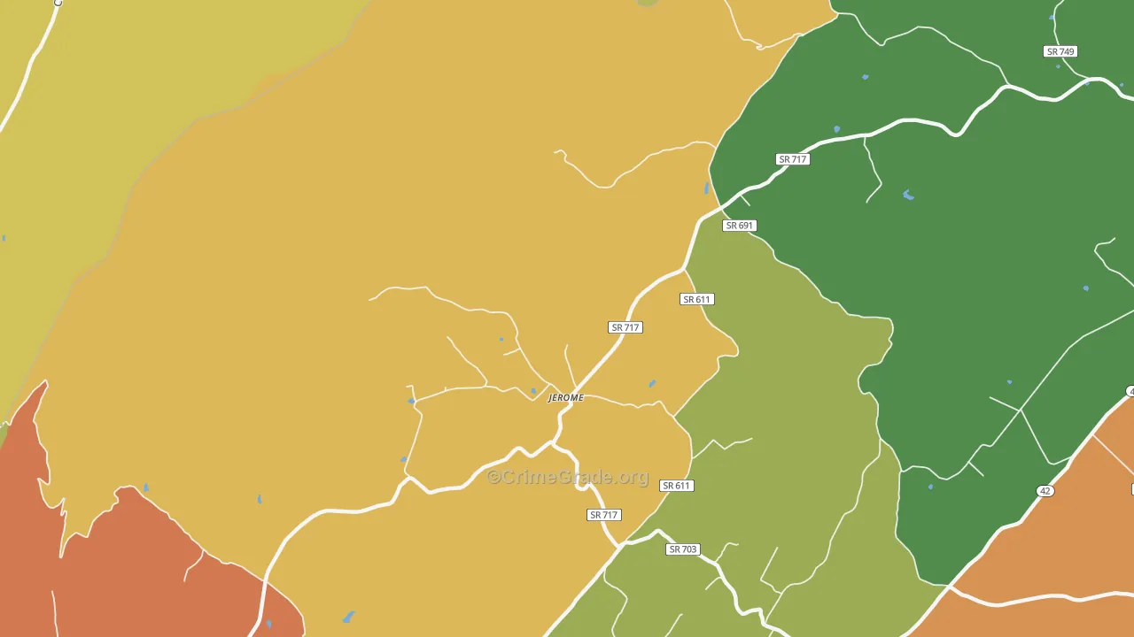 Jerome, VA Map of Vandalism Rates