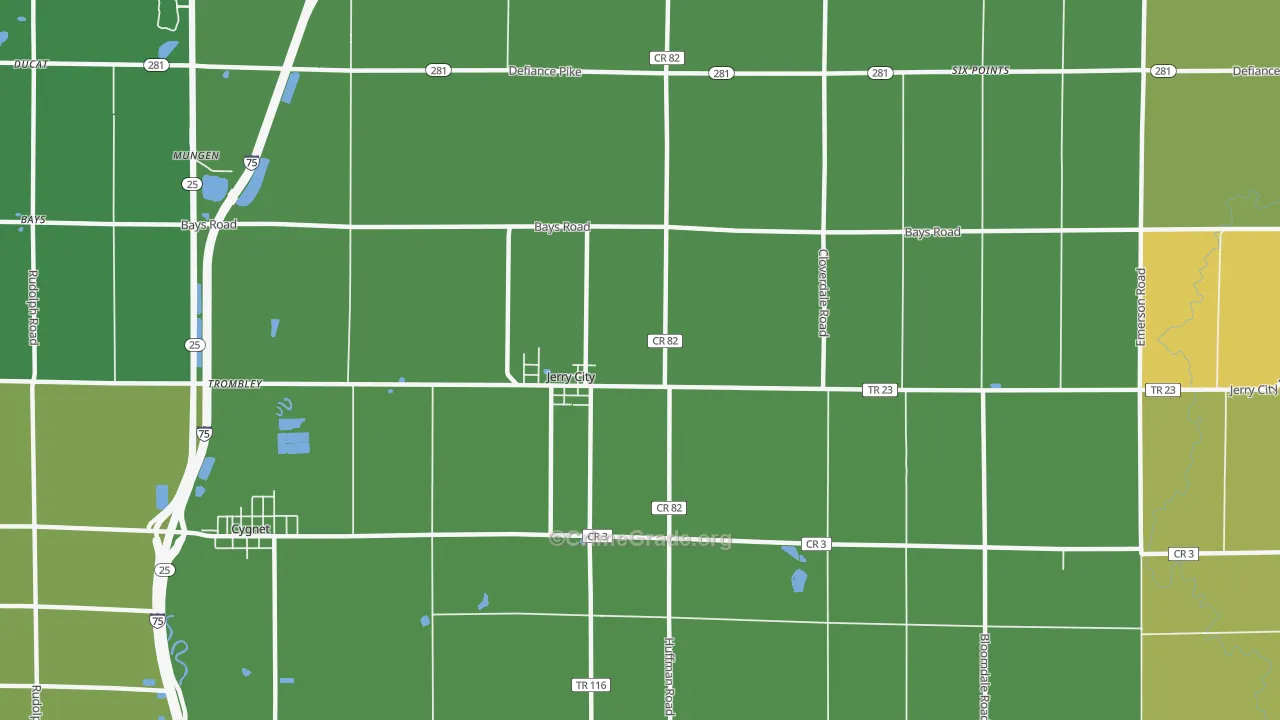 Jerry City, OH Map of Vandalism Rates