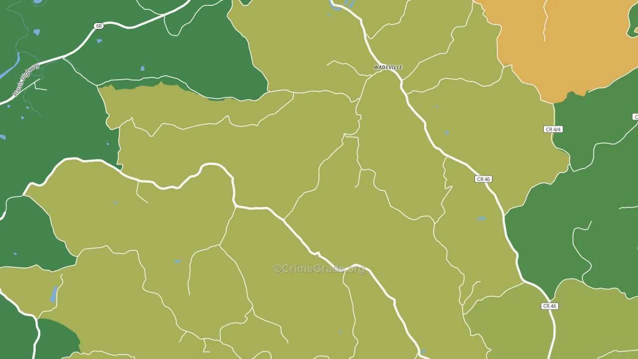 Jerrys Run, WV Map of Vandalism Rates