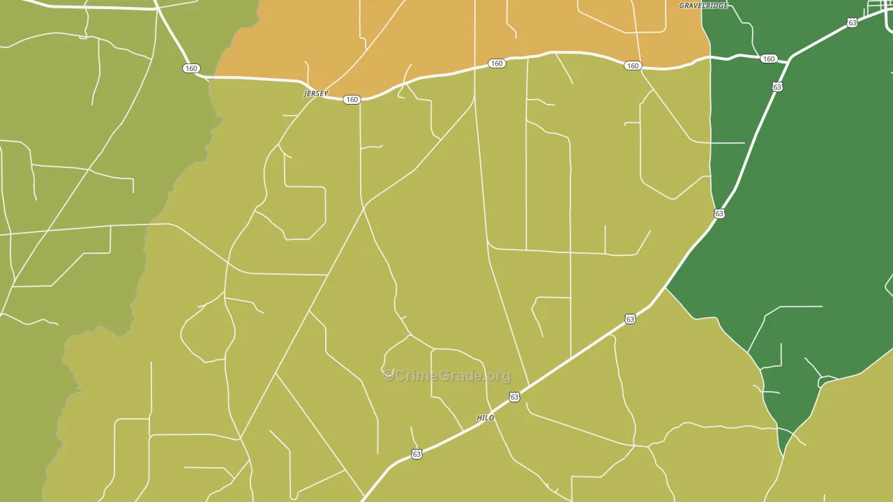 Jersey, AR Map of Vandalism Rates
