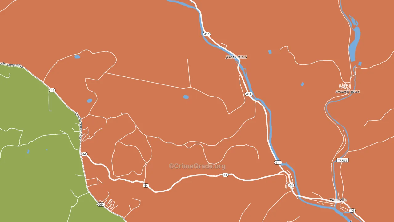 Jersey Mills, PA Map of Vandalism Rates