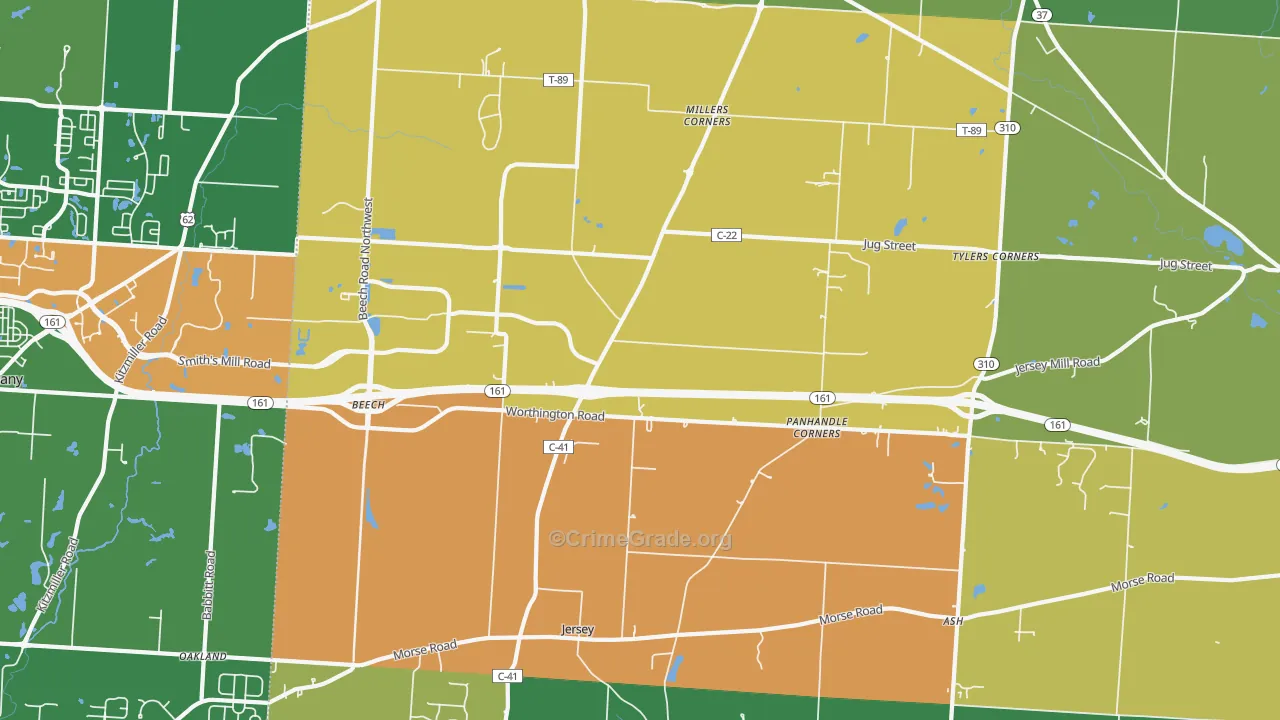 Jersey, OH Map of Vandalism Rates