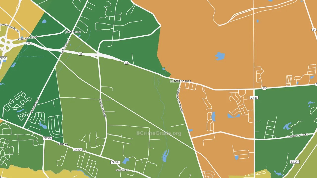 Jerseyville, NJ Map of Vandalism Rates