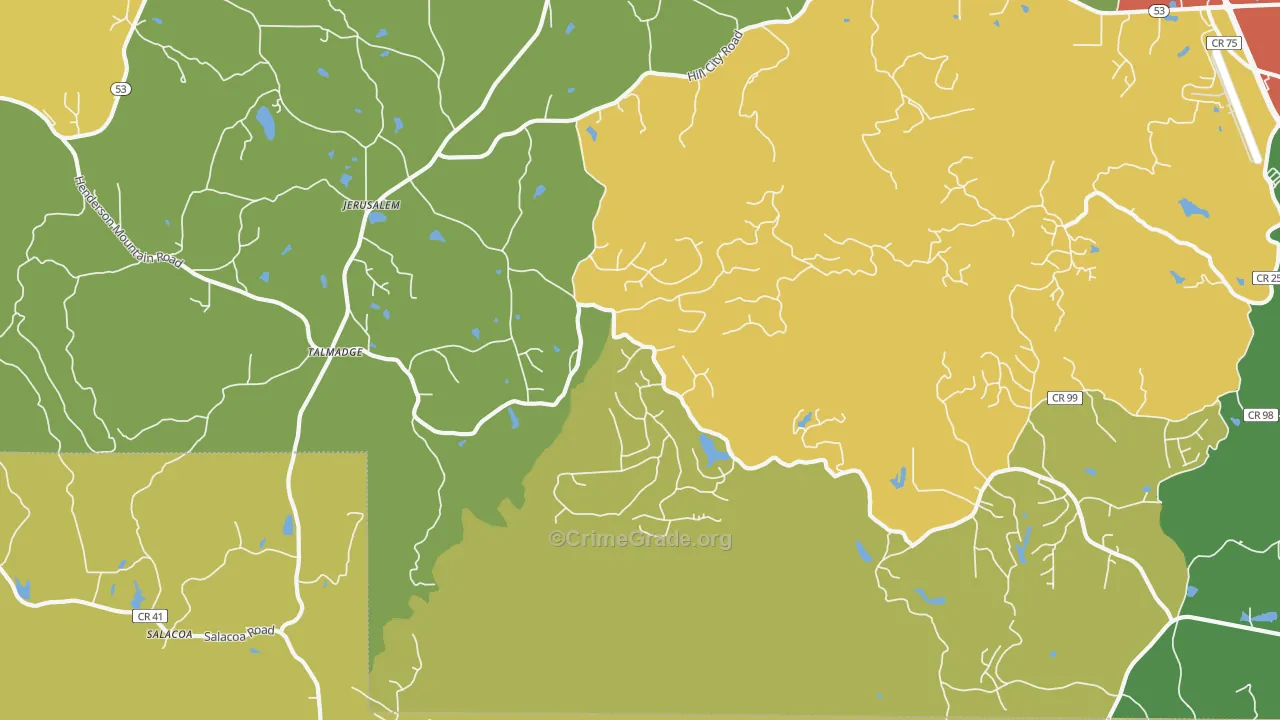 Jerusalem, GA Map of Vandalism Rates