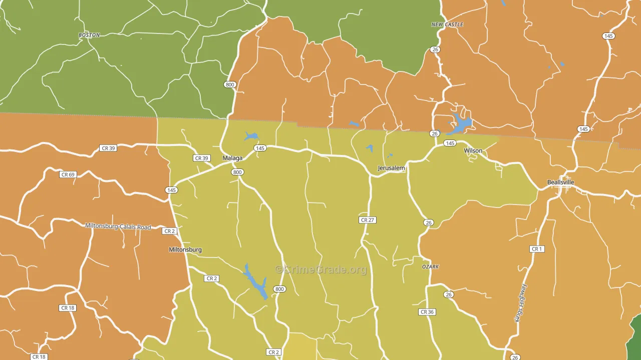 Jerusalem, OH Map of Vandalism Rates