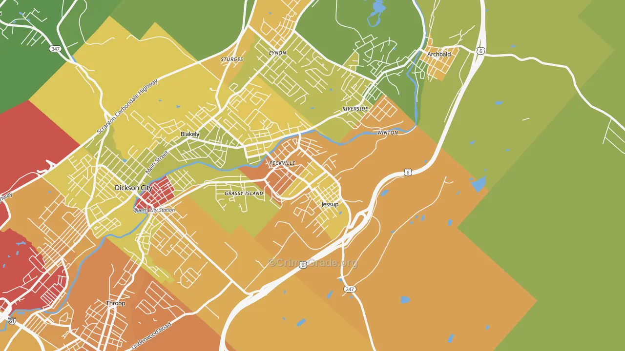 Jessup, PA Map of Vandalism Rates