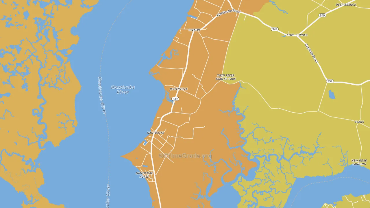 Jesterville, MD Map of Vandalism Rates