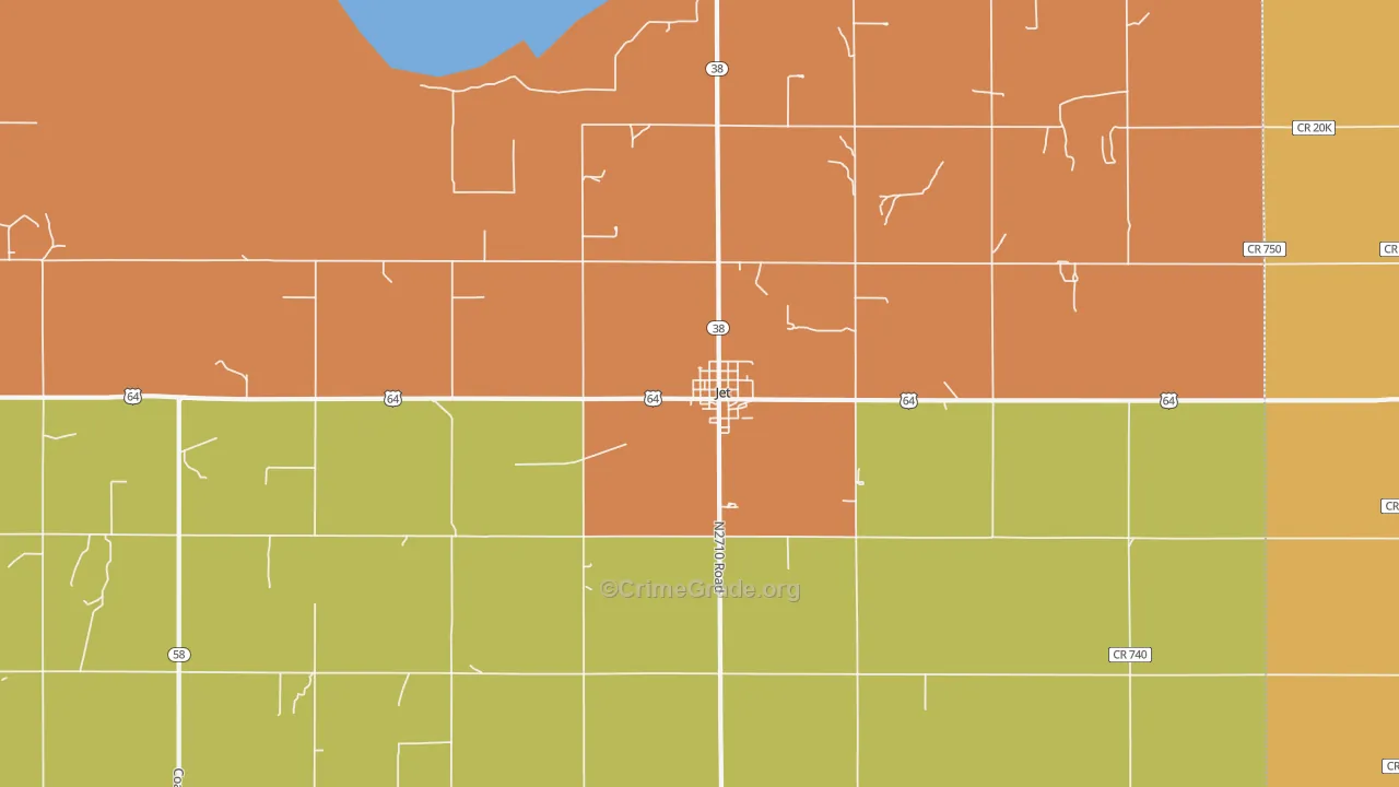 Jet, OK Map of Vandalism Rates