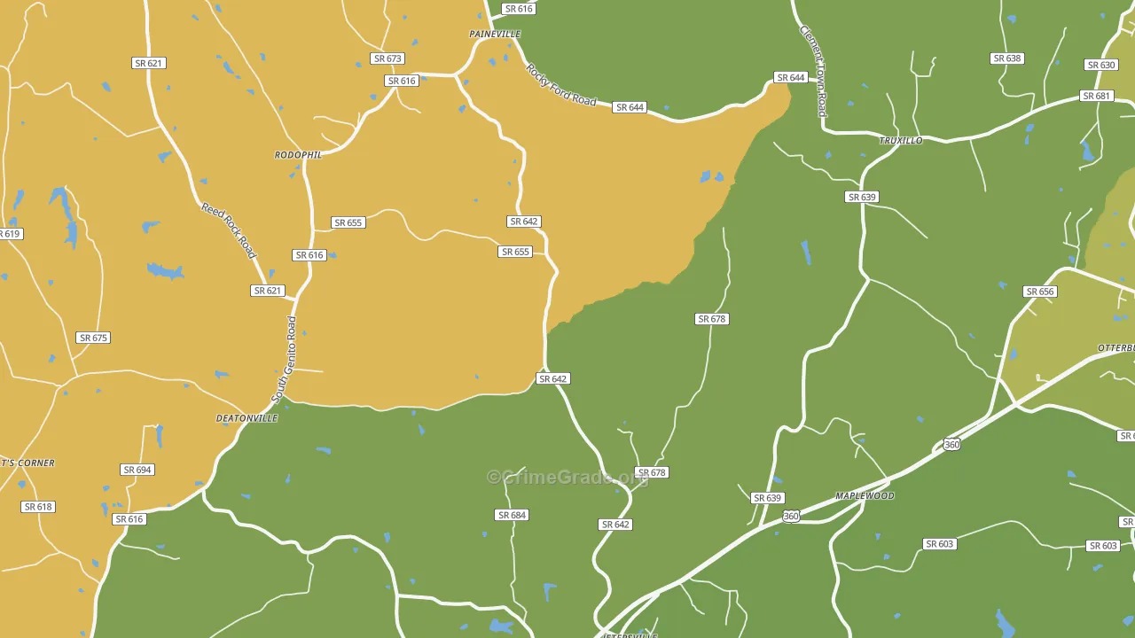 Jetersville, VA Map of Vandalism Rates