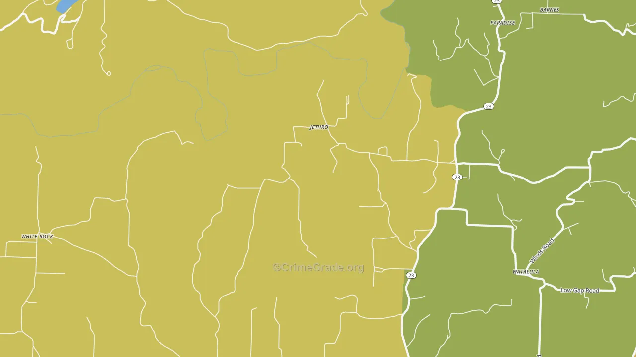 Jethro, AR Map of Vandalism Rates