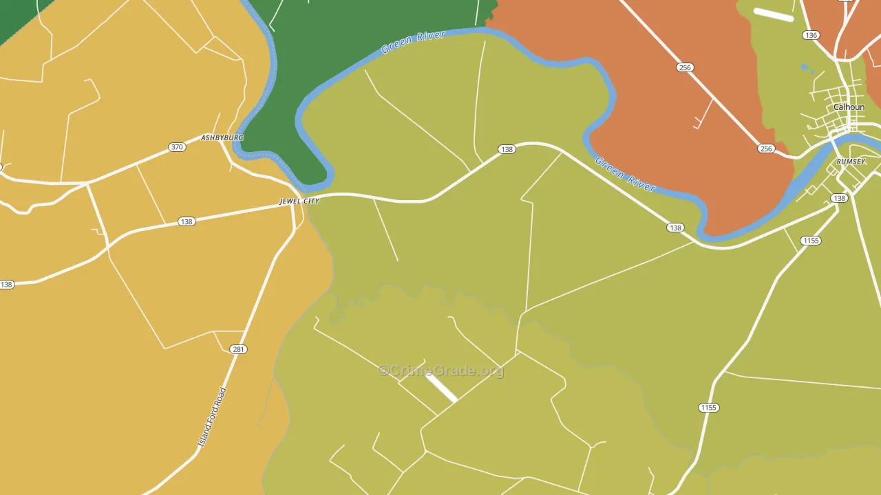 Jewel City, KY Map of Vandalism Rates