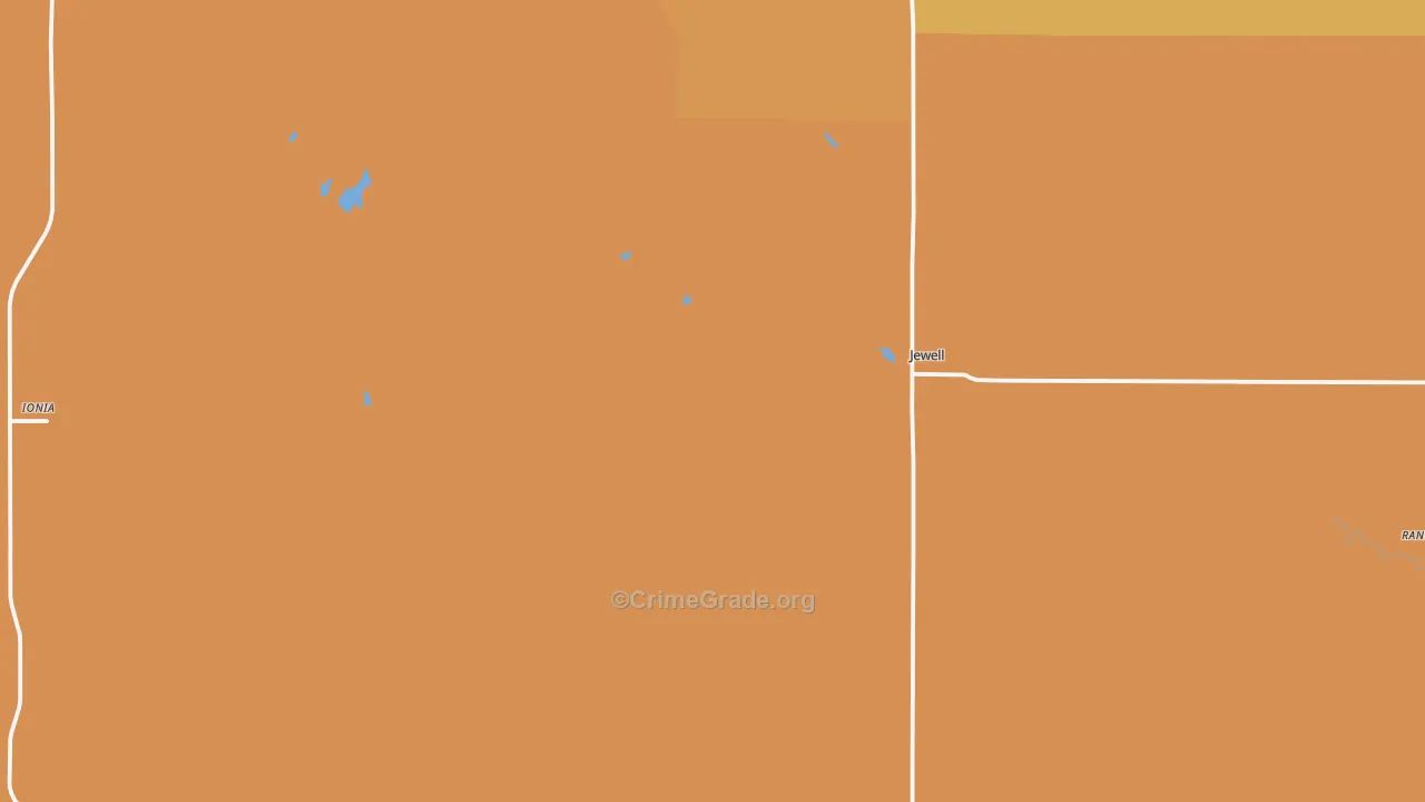 Jewell, KS Map of Vandalism Rates