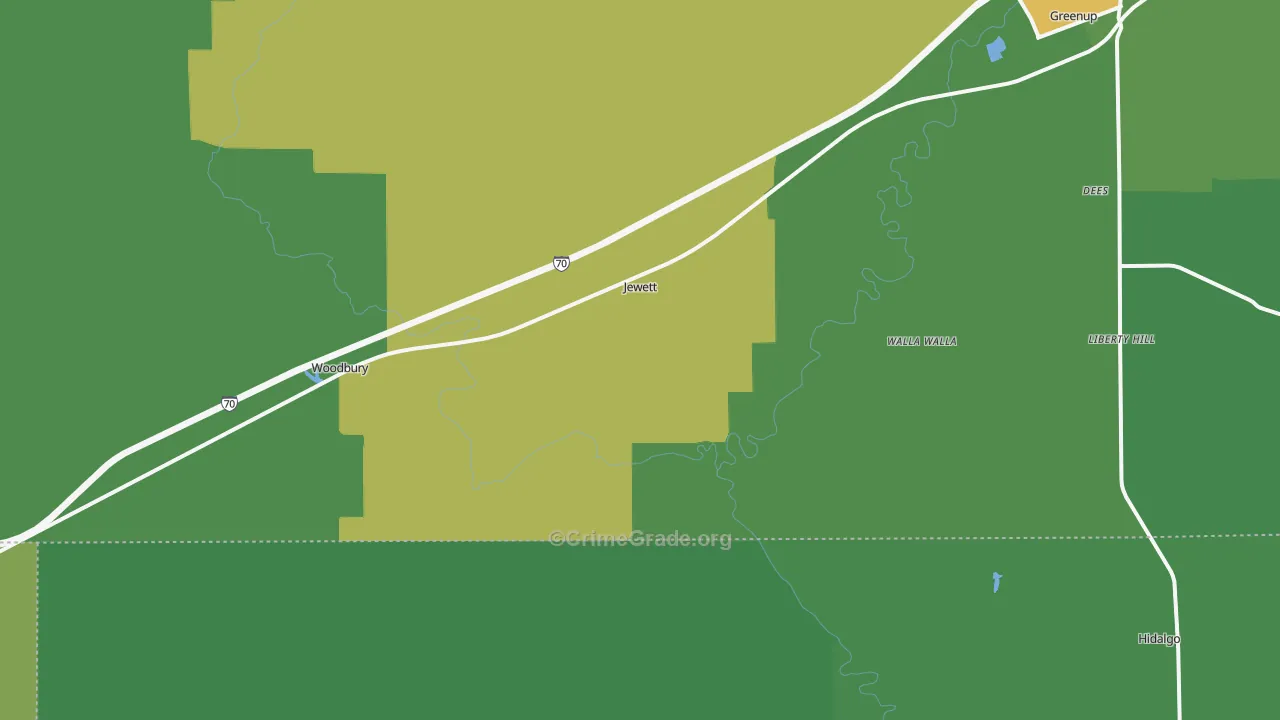 Jewett, IL Map of Vandalism Rates