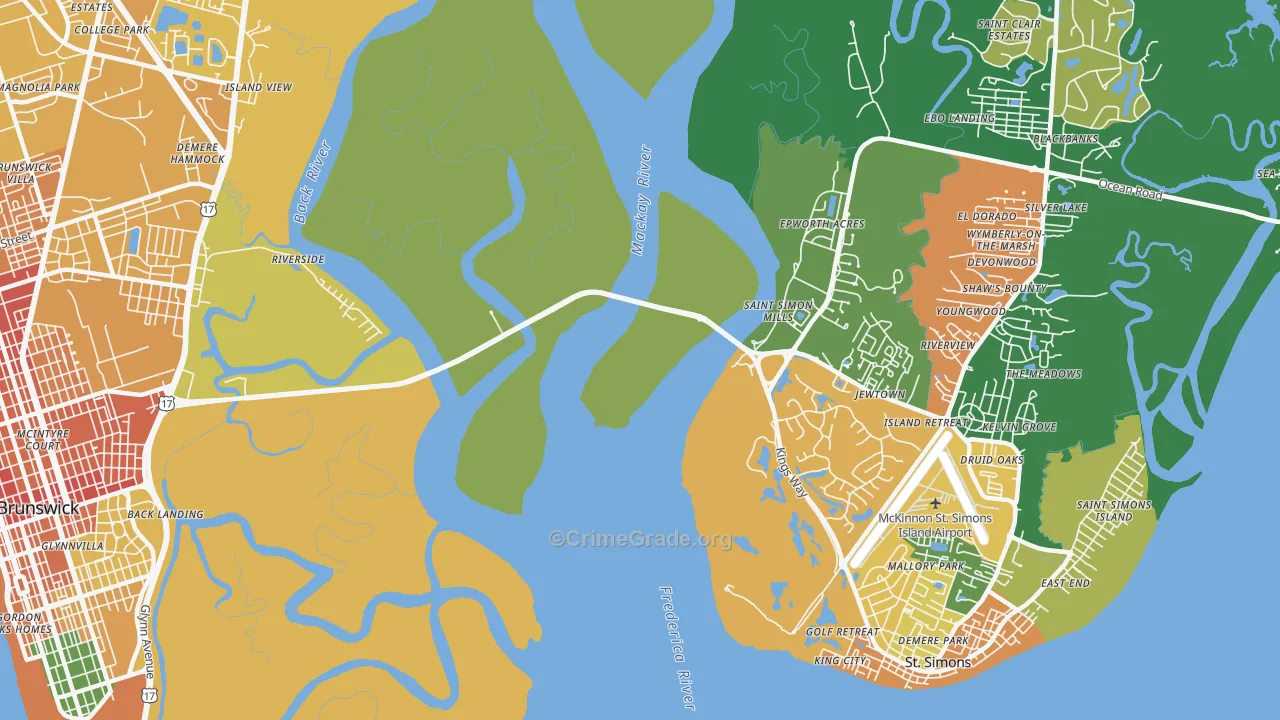 Jewtown, GA Map of Vandalism Rates