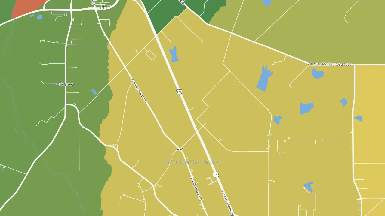 Jiba, TX Map of Vandalism Rates