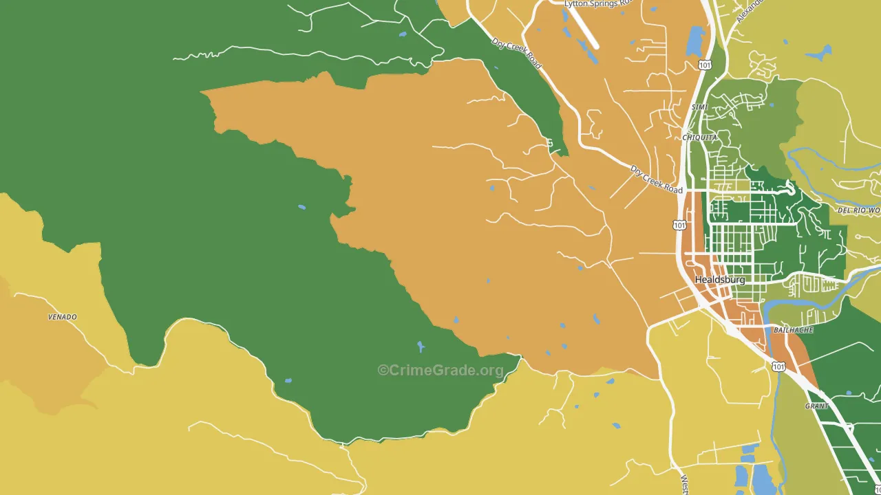 Jimtown, CA Map of Vandalism Rates