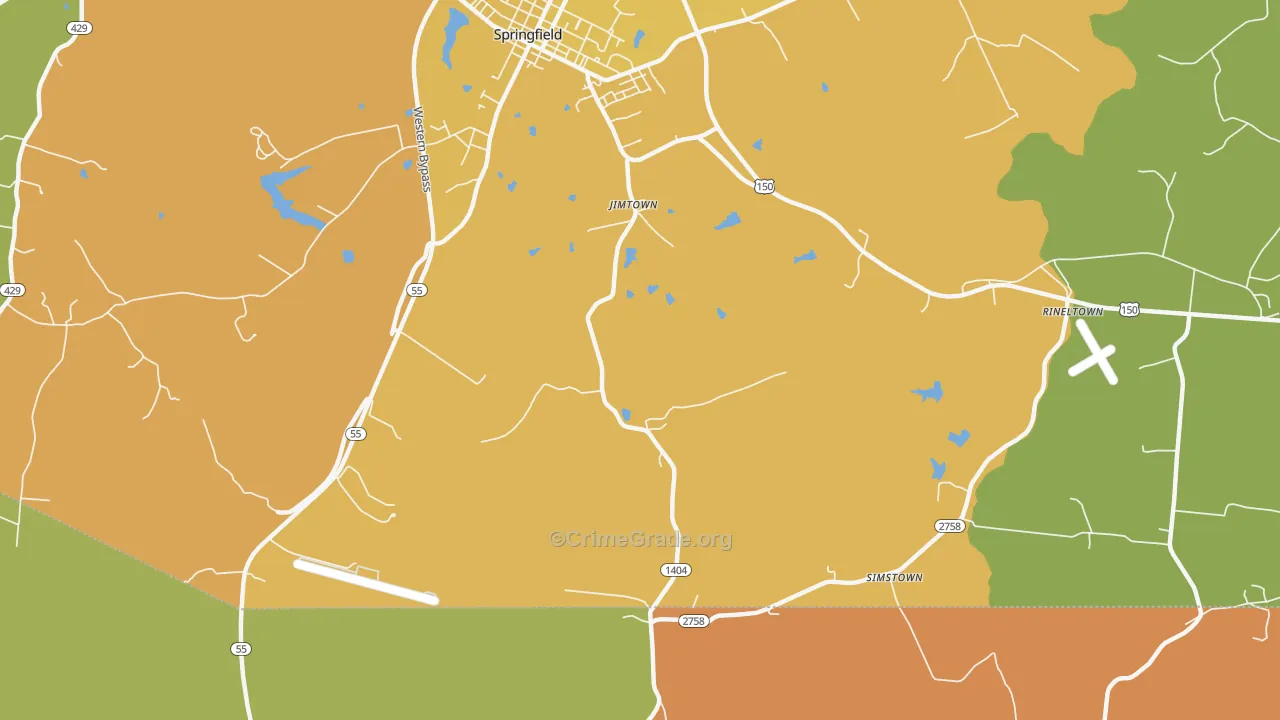 Jimtown, KY Map of Vandalism Rates
