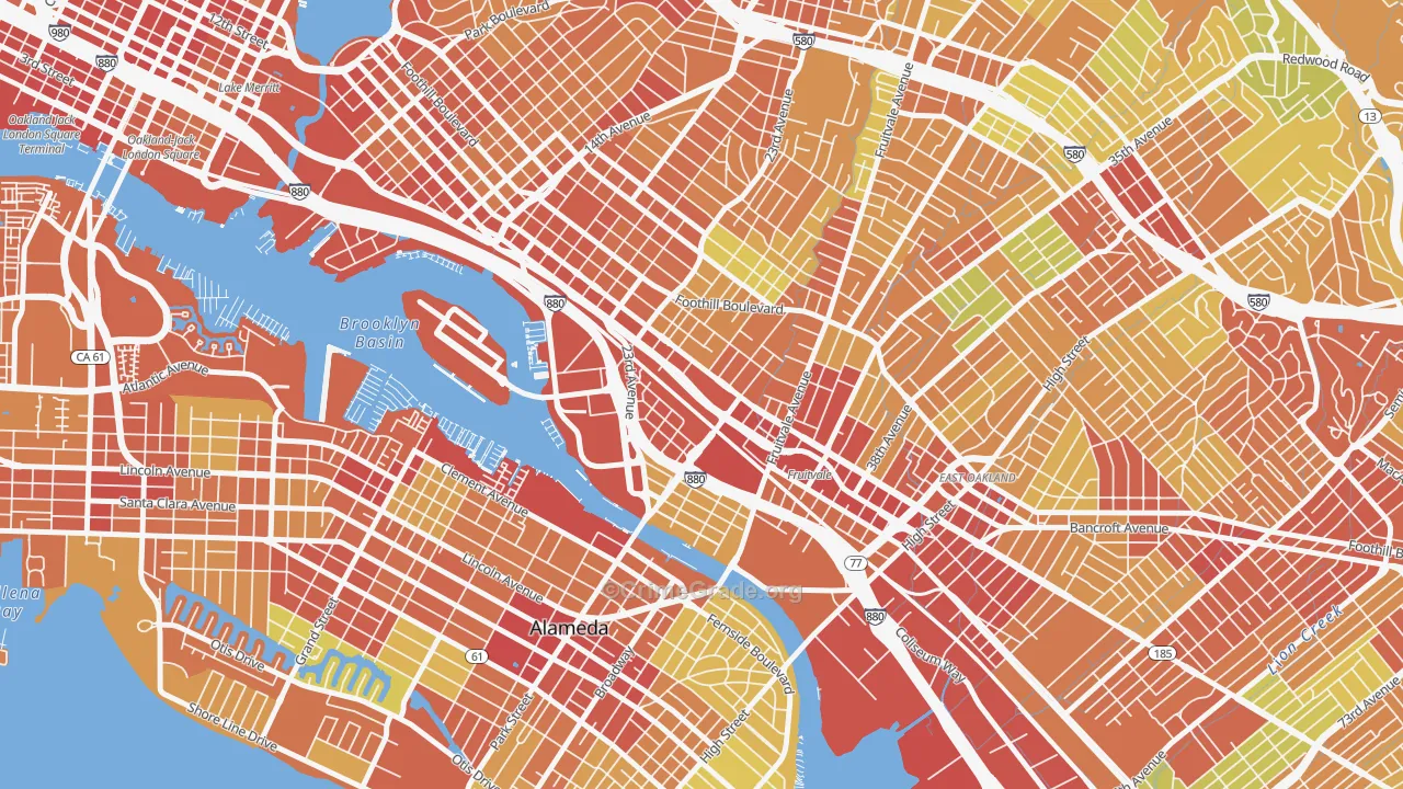 Jingletown, Oakland, CA Map of Vandalism Rates