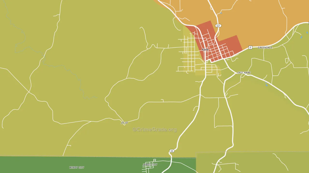 Jo Jo, PA Map of Vandalism Rates