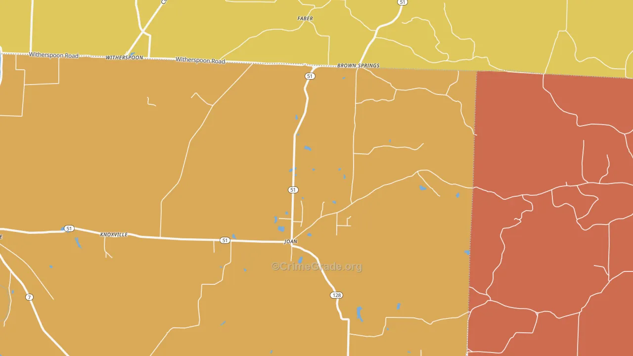 Joan, AR Map of Vandalism Rates