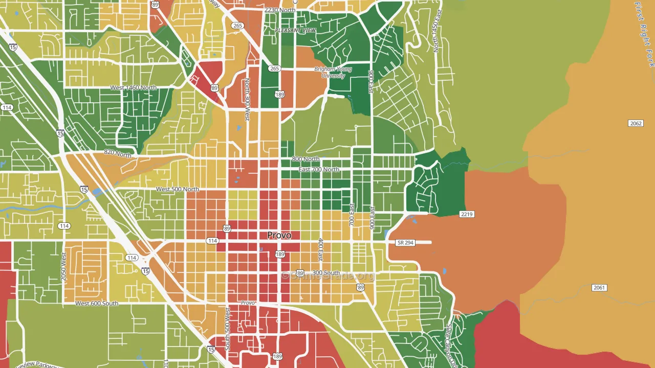 Joaquin, Provo, UT Map of Vandalism Rates