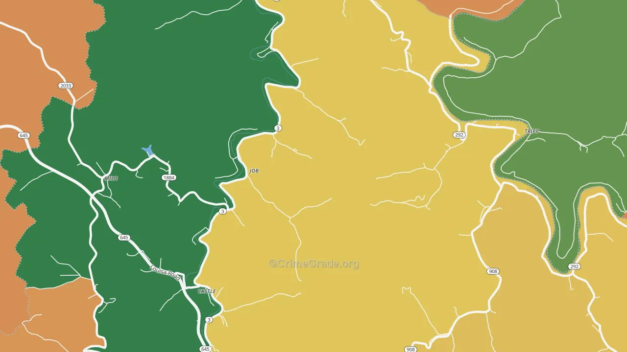 Job, KY Map of Vandalism Rates