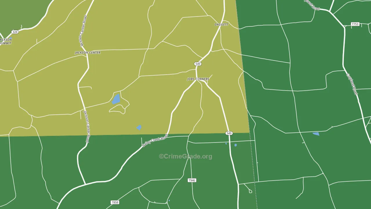 Jobs Corners, PA Map of Vandalism Rates