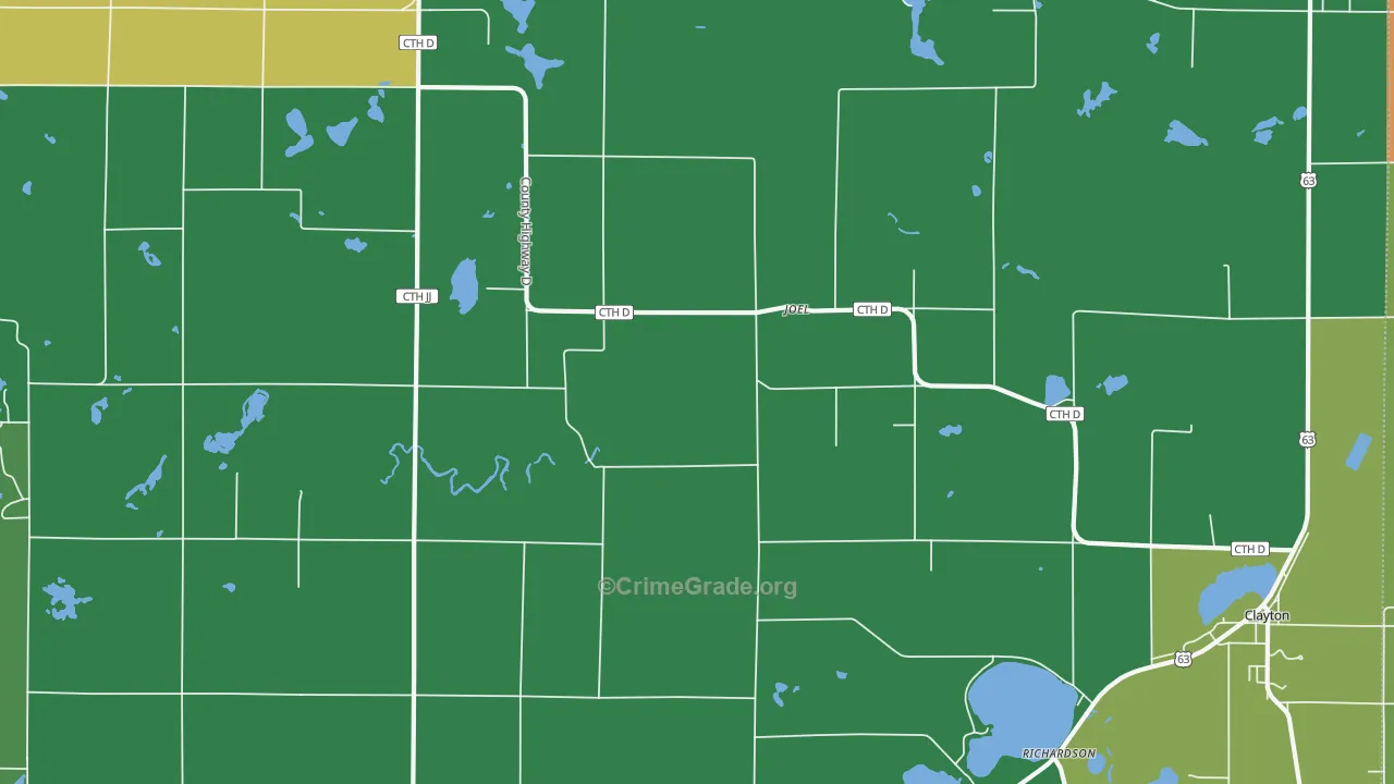 Joel, WI Map of Vandalism Rates