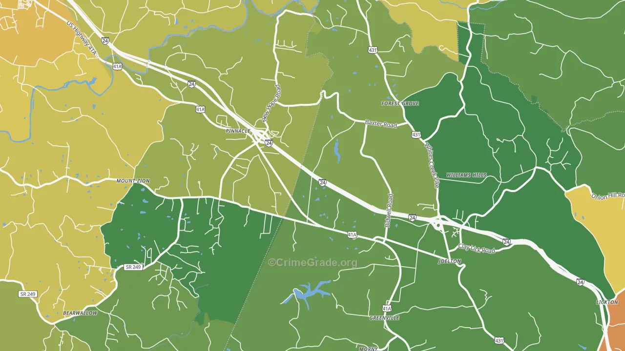 Joelton, TN Map of Vandalism Rates