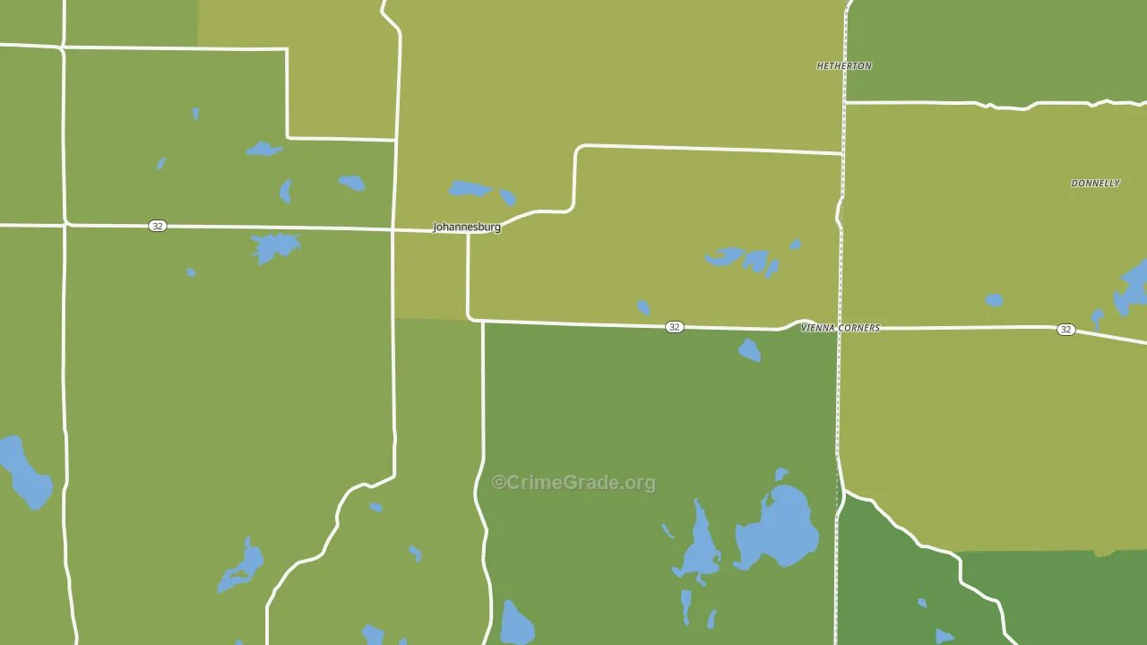Johannesburg, MI Map of Vandalism Rates